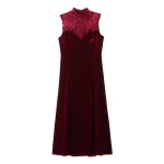 Me and Em Embroidered Midi Dress – luxury British Red in Me and Em exclusively at Luxury Shoes 