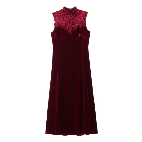 Me and Em Embroidered Midi Dress – luxury British Red in Me and Em exclusively at Luxury Shoes 