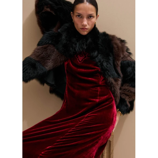 Me and Em Embroidered Midi Dress – luxury British Red in Me and Em exclusively at Luxury Shoes 