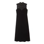 Me and Em Embroidered Midi Dress – luxury British Black in Me and Em exclusively at Luxury Shoes 