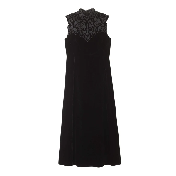 Me and Em Embroidered Midi Dress – luxury British Black in Me and Em exclusively at Luxury Shoes 