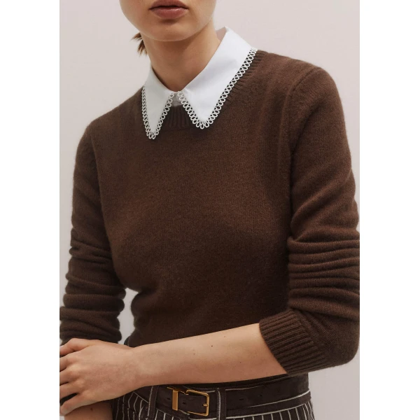 Me and Em Essential Crew Jumper – luxury British Brown in Me and Em exclusively at Luxury Shoes 