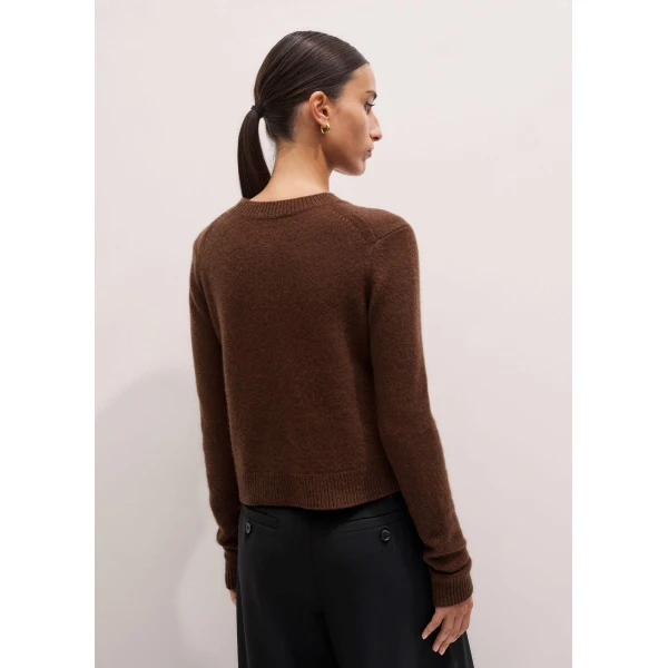 Me and Em Essential Crew Sweater – luxury British Brown in Me and Em exclusively at Luxury Shoes 