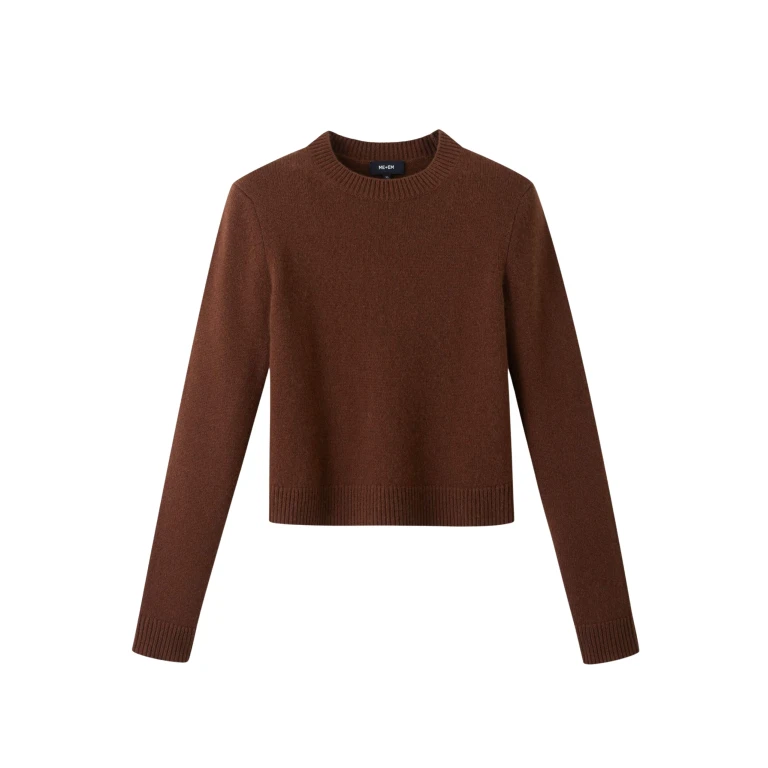 Me and Em Essential Crew Sweater – luxury British Brown in Me and Em exclusively at Luxury Shoes 