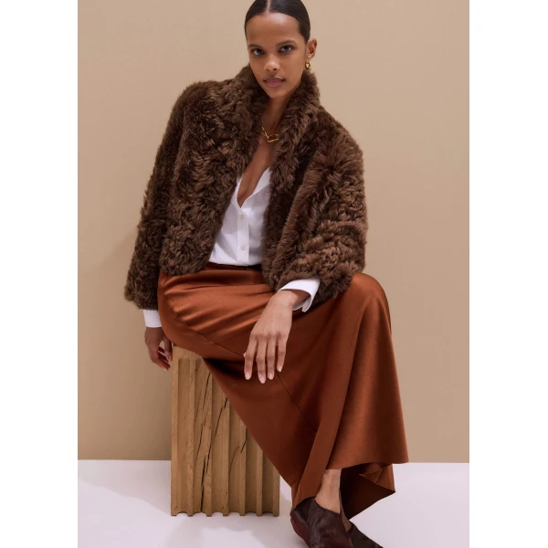 Me and Em Evening Crop Jacket – luxury British Brown in Me and Em exclusively at Luxury Shoes 