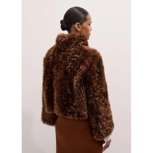 Me and Em Evening Crop Jacket – luxury British Brown in Me and Em exclusively at Luxury Shoes 