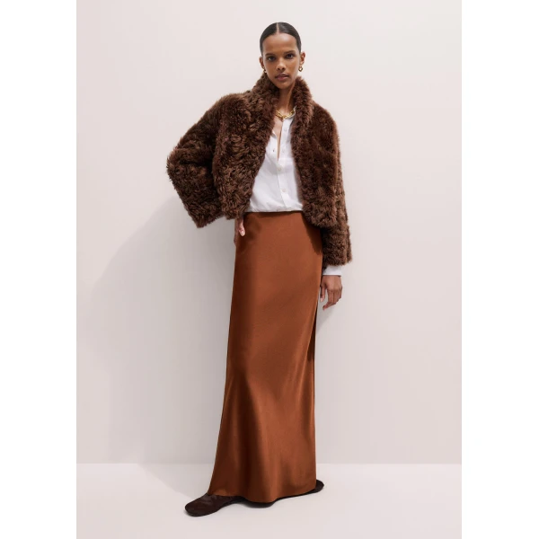 Me + Em Evening Crop Jacket – luxury British Brown in Me and Em exclusively at Luxury Shoes 