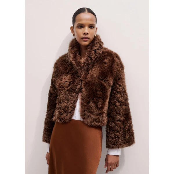 Me and Em Evening Crop Jacket – luxury British Brown in Me and Em exclusively at Luxury Shoes 
