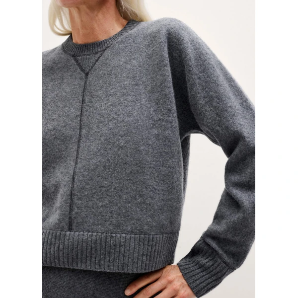 Me + Em Felted Knit Sweatshirt – luxury British Grey in Me and Em exclusively at Luxury Shoes 