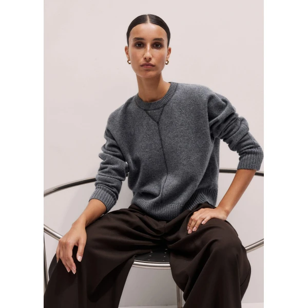 Me and Em Felted Knit Sweatshirt – luxury British Grey in Me and Em exclusively at Luxury Shoes 