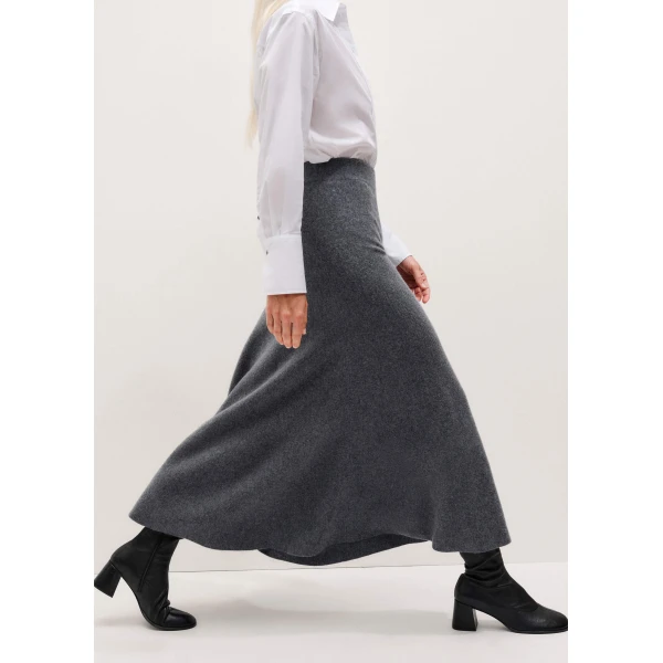 Me + Em Felted Maxi Skirt – luxury British Grey in Me and Em exclusively at Luxury Shoes 