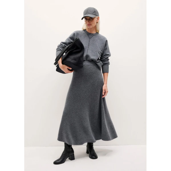 Me + Em Felted Maxi Skirt – luxury British Grey in Me and Em exclusively at Luxury Shoes 