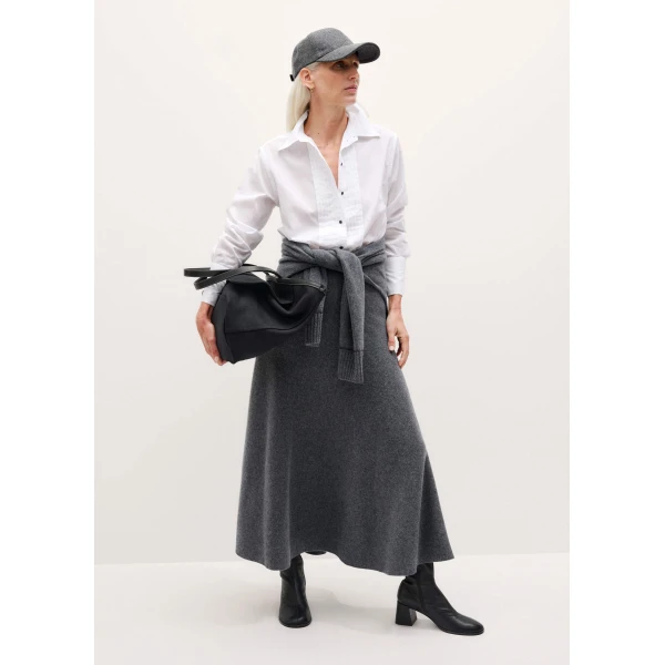 Me + Em Felted Maxi Skirt – luxury British Grey in Me and Em exclusively at Luxury Shoes 