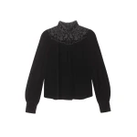 Me and Em Fluid Embroidered Top – luxury British Black in Me and Em exclusively at Luxury Shoes 