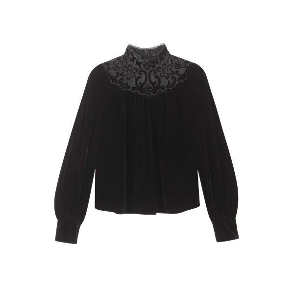 Me and Em Fluid Embroidered Top – luxury British Black in Me and Em exclusively at Luxury Shoes 