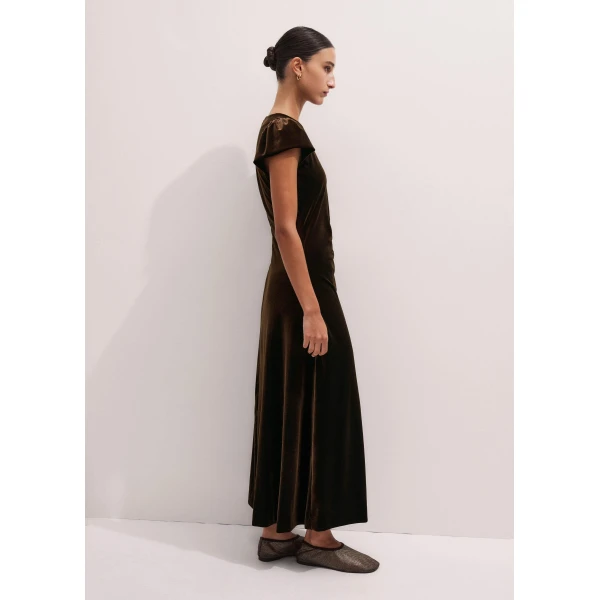 Me and Em Fluid Maxi Dress – luxury British Brown in Me and Em exclusively at Luxury Shoes 