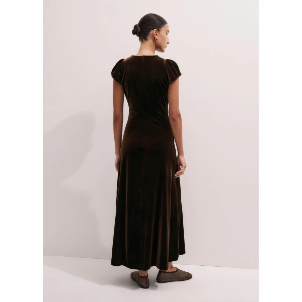 Me + Em Fluid Maxi Dress – luxury British Brown in Me and Em exclusively at Luxury Shoes 