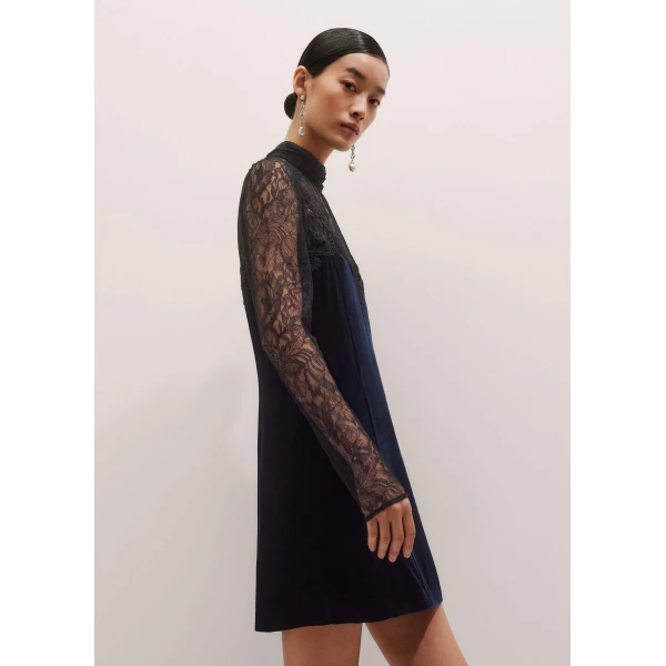 Me and Em Fluid Mini Dress – luxury British Black in Me and Em exclusively at Luxury Shoes 