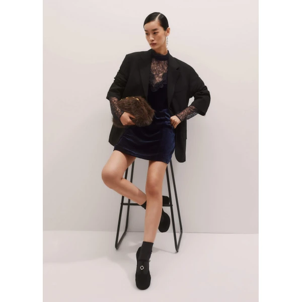 Me and Em Fluid Mini Dress – luxury British Black in Me and Em exclusively at Luxury Shoes 