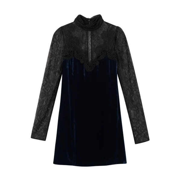 Me and Em Fluid Mini Dress – luxury British Black in Me and Em exclusively at Luxury Shoes 