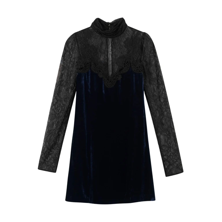 Me and Em Fluid Mini Dress – luxury British Black in Me and Em exclusively at Luxury Shoes 