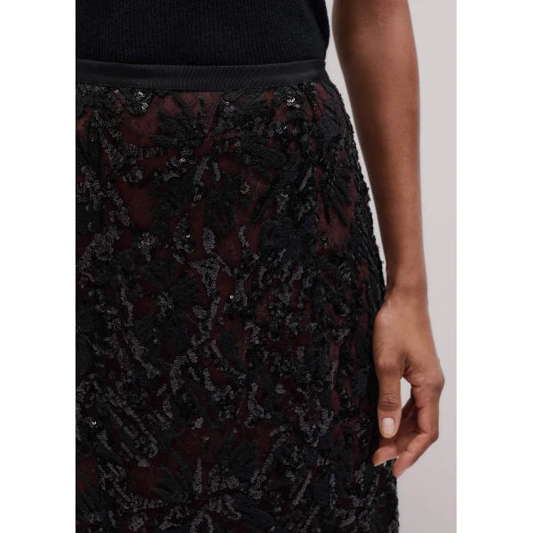 Me + Em Full Length Skirt – luxury British Black in Me and Em exclusively at Luxury Shoes 