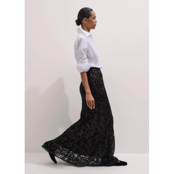 Me and Em Full Length Skirt – luxury British Black in Me and Em exclusively at Luxury Shoes 