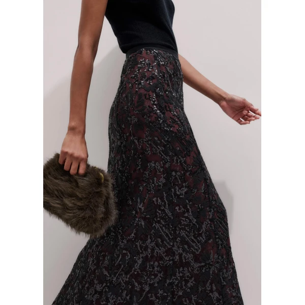 Me + Em Full Length Skirt – luxury British Black in Me and Em exclusively at Luxury Shoes 