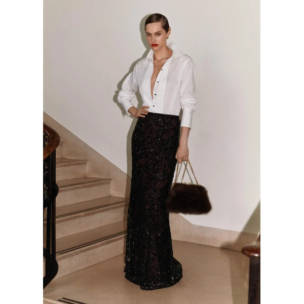 Me and Em Full Length Skirt – luxury British Black in Me and Em exclusively at Luxury Shoes 