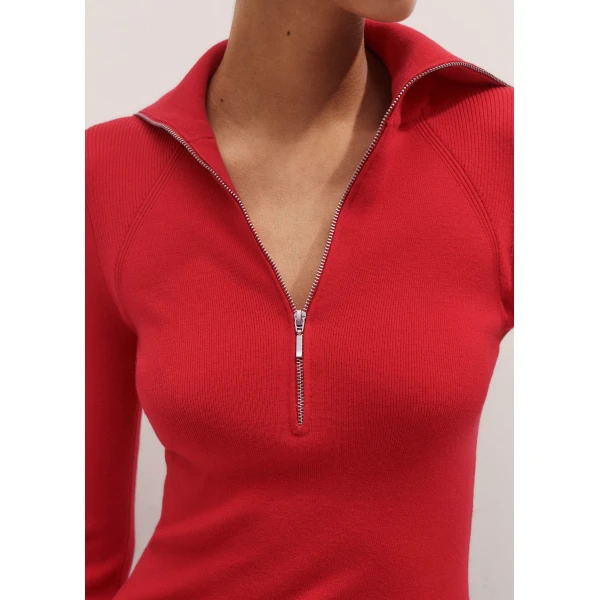 Me and Em Half Zip Jumper – luxury British Red in Me and Em exclusively at Luxury Shoes 