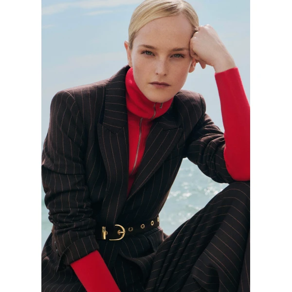 Me and Em Half Zip Jumper – luxury British Red in Me and Em exclusively at Luxury Shoes 