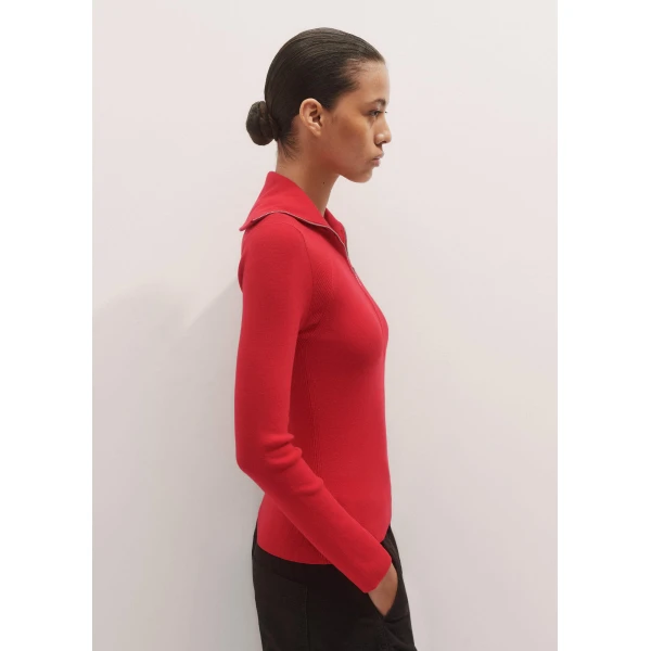 Me + Em Half Zip Jumper – luxury British Red in Me and Em exclusively at Luxury Shoes 