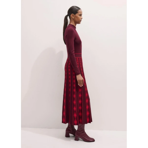 Me + Em Half Zip Maxi Dress – luxury British Red in Me and Em exclusively at Luxury Shoes 