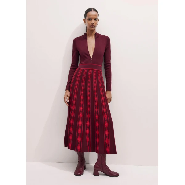 Me and Em Half Zip Maxi Dress – luxury British Red in Me and Em exclusively at Luxury Shoes 