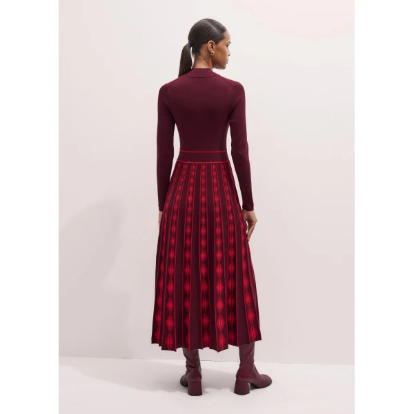Me + Em Half Zip Maxi Dress – luxury British Red in Me and Em exclusively at Luxury Shoes 