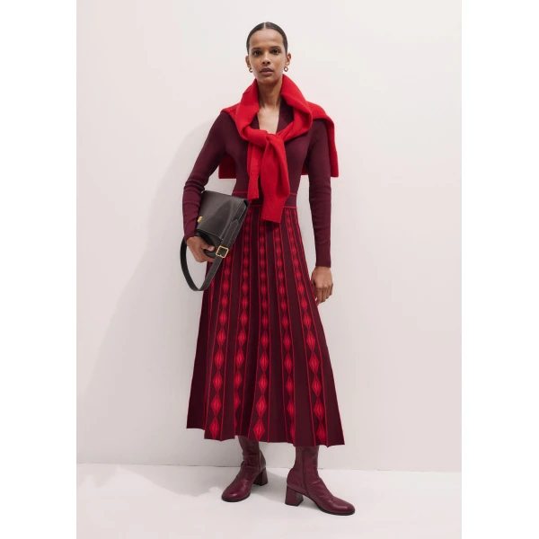 Me and Em Half Zip Maxi Dress – luxury British Red in Me and Em exclusively at Luxury Shoes 