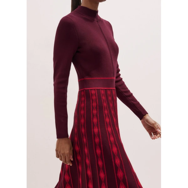 Me + Em Half Zip Maxi Dress – luxury British Red in Me and Em exclusively at Luxury Shoes 