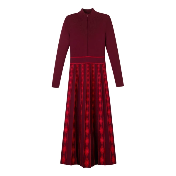 Me and Em Half Zip Maxi Dress – luxury British Red in Me and Em exclusively at Luxury Shoes 