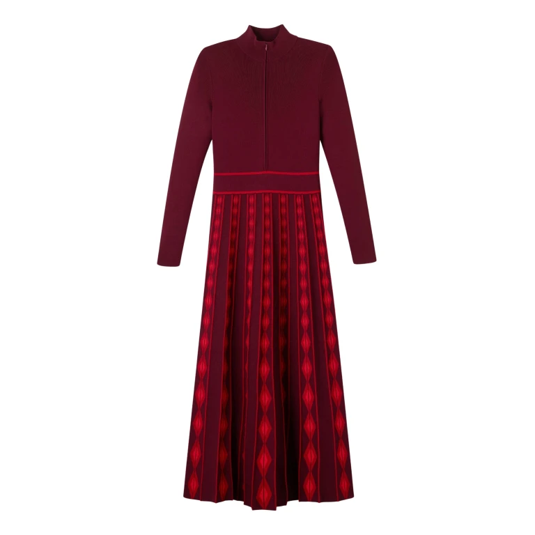 Me and Em Half Zip Maxi Dress – luxury British Red in Me and Em exclusively at Luxury Shoes 