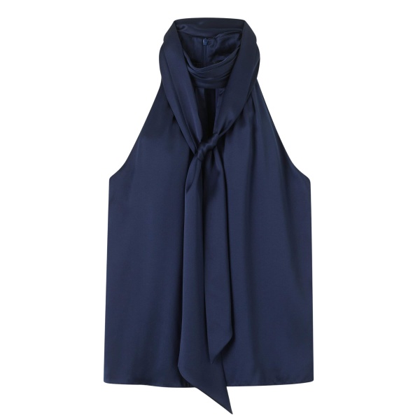 Me and Em Halterneck Top + Tie – luxury British Blue in Me and Em exclusively at Luxury Shoes 
