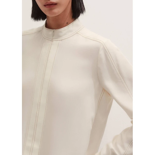 Me + Em High Neck Blouse + Tie – luxury British Ivory in Me and Em exclusively at Luxury Shoes 