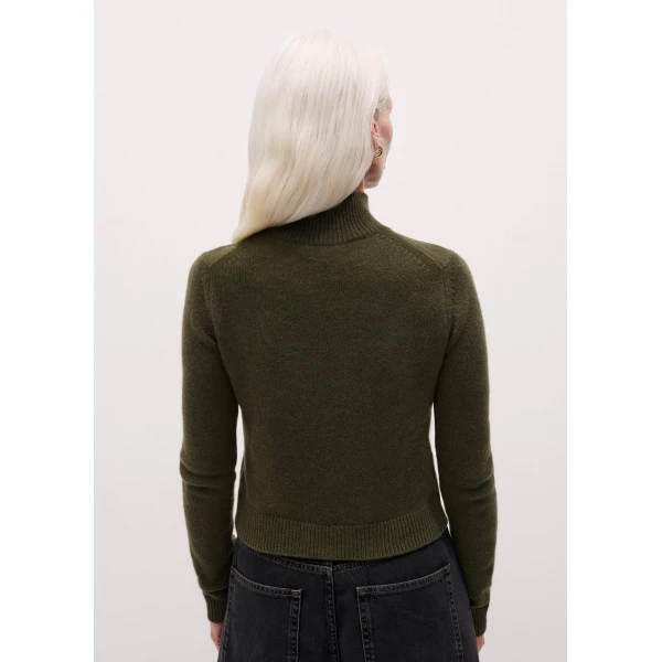 Me and Em High Neck Crop Jumper – luxury British Green in Me and Em exclusively at Luxury Shoes 