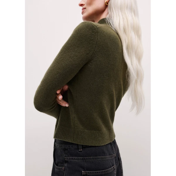 Me + Em High Neck Crop Jumper – luxury British Green in Me and Em exclusively at Luxury Shoes 