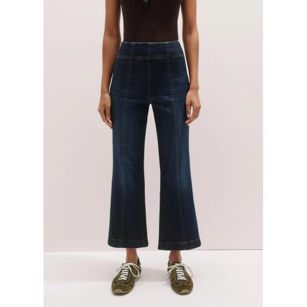 Me + Em Kick Flare Crop Travel Jean – luxury British Blue in Me and Em exclusively at Luxury Shoes 