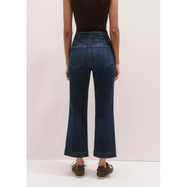 Me and Em Kick Flare Crop Travel Jean – luxury British Blue in Me and Em exclusively at Luxury Shoes 