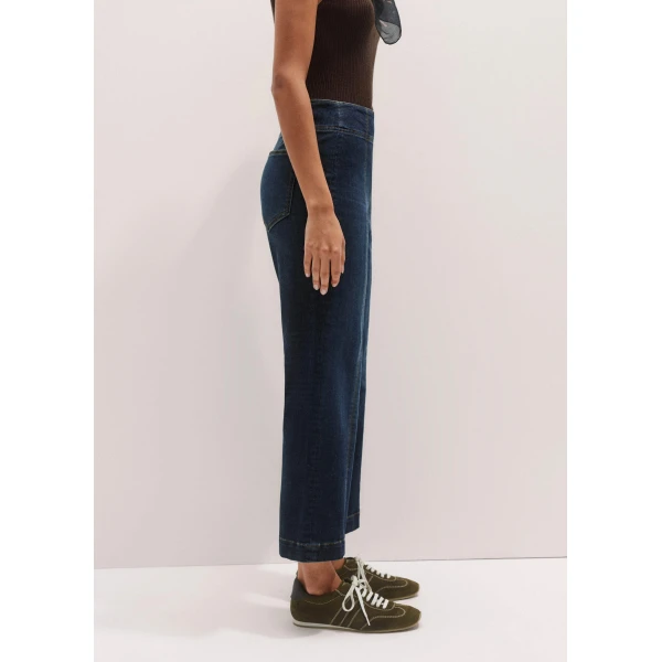 Me and Em Kick Flare Crop Travel Jean – luxury British Blue in Me and Em exclusively at Luxury Shoes 