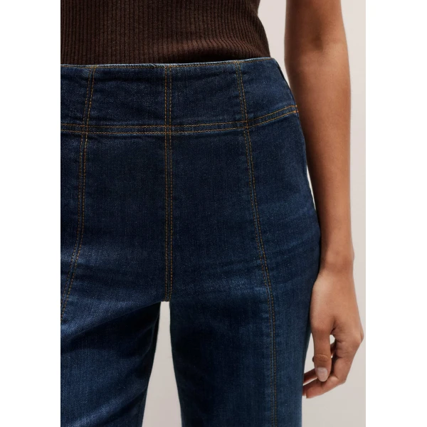 Me + Em Kick Flare Crop Travel Jean – luxury British Blue in Me and Em exclusively at Luxury Shoes 