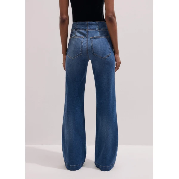 Me and Em Kick Flare Travel Jean – luxury British Blue in Me and Em exclusively at Luxury Shoes 