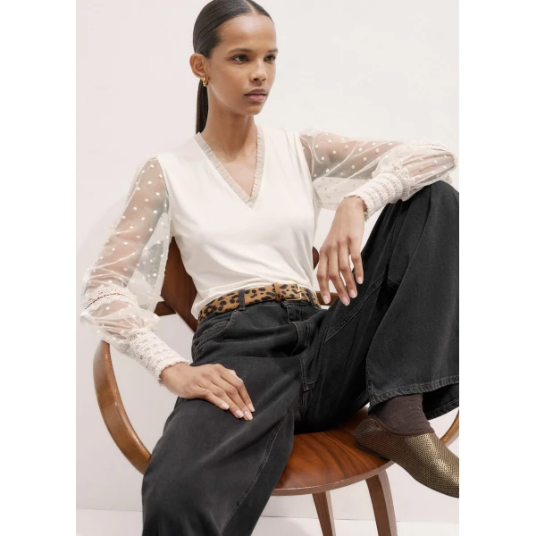 Me + Em Layering Blouse – luxury British Ivory in Me and Em exclusively at Luxury Shoes 