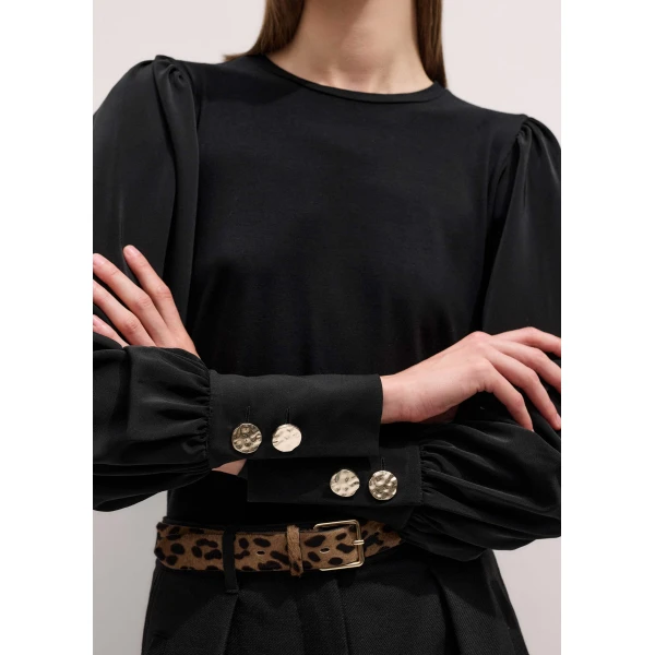 Me and Em Layering Blouse – luxury British Black in Me and Em exclusively at Luxury Shoes 